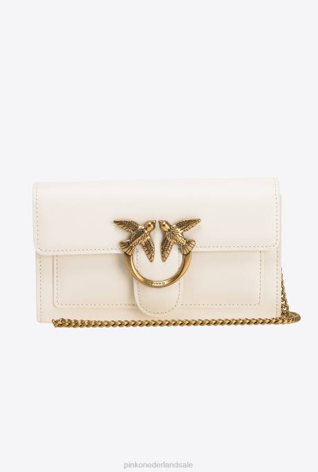 portemonnees | L4881125 love bag gewoon portemonnee Pinko wit-antiek goud