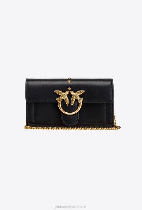 portemonnees | L4881127 lovebag gewoon portemonnee Pinko zwart-antiek goud