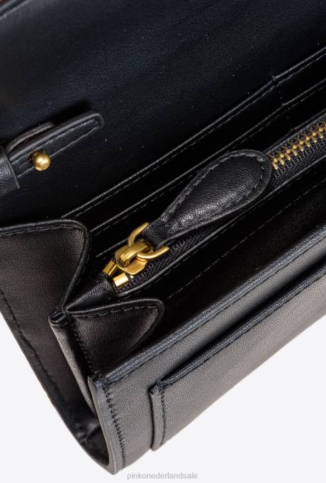 portemonnees | L4881127 lovebag gewoon portemonnee Pinko zwart-antiek goud