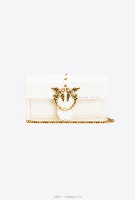 portemonnees | L4881128 lovebag gewoon portemonnee Pinko wit-antiek goud