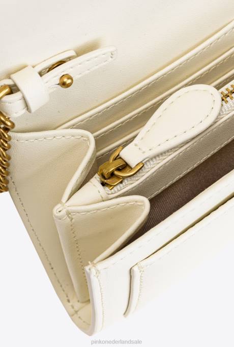 portemonnees | L4881128 lovebag gewoon portemonnee Pinko wit-antiek goud