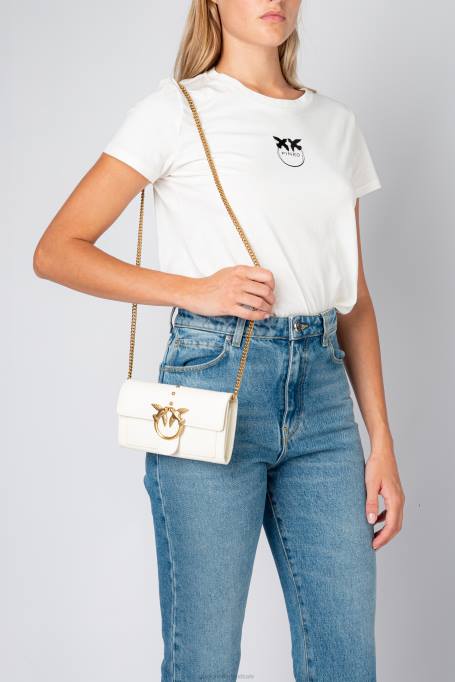 portemonnees | L4881128 lovebag gewoon portemonnee Pinko wit-antiek goud
