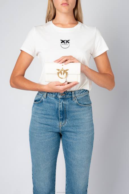 portemonnees | L4881128 lovebag gewoon portemonnee Pinko wit-antiek goud