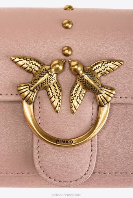 portemonnees | L4881129 lovebag gewoon portemonnee Pinko stoffig roze-antiek goud