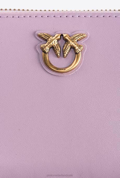 portemonnees | L4881143 vierkante leren portemonnee met ritssluiting Pinko iris-antiek goud