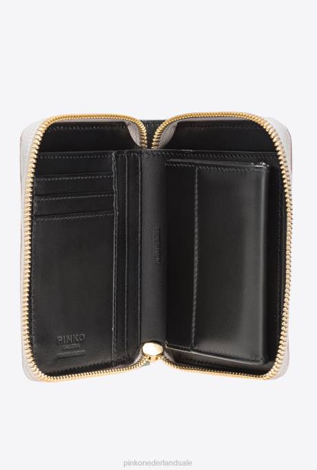 portemonnees | L4881176 galleria veelkleurige portemonnee met rits rondom van reptielenleer Pinko veelkleurig glanzend goud