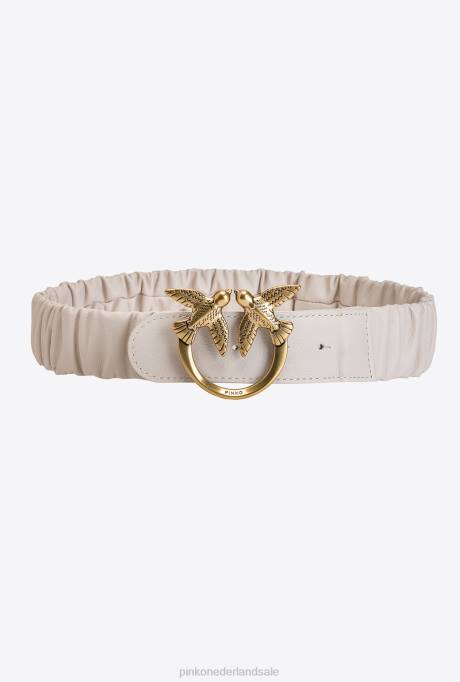 riemen | L4881046 verzamelde love birds riem Pinko G. maroso beige-antiek goud