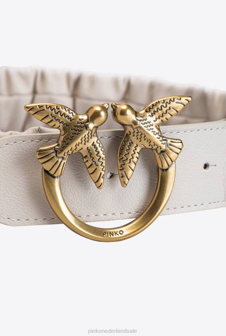 riemen | L4881046 verzamelde love birds riem Pinko G. maroso beige-antiek goud