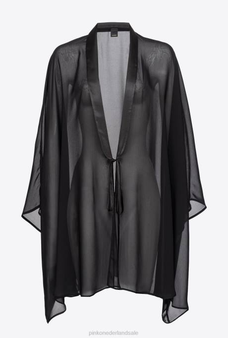 schouderophalen | L4881265 schouderophalen van chiffon Pinko limousine zwart