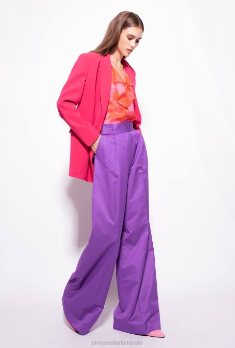 blouses | L488243 blouse met grote bedrukte bloemen Pinko roze/rood