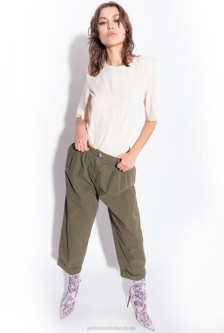 blouses | L488258 jacquardblouse met korte mouwen Pinko roze rook wit