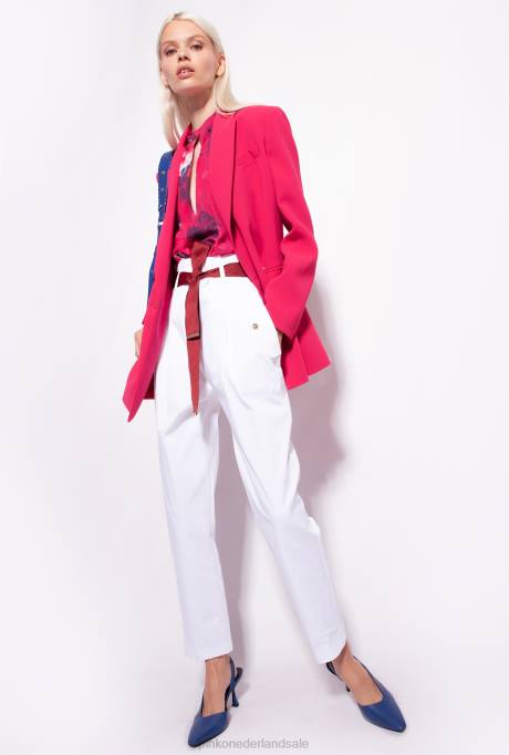 blouses | L488281 mouwloze blouse met hibiscusprint Pinko multi. fuchsia/roze