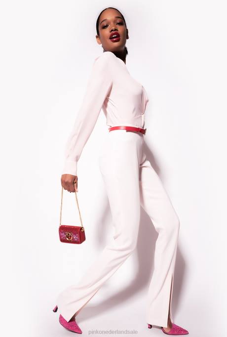 blouses | L488285 zijden blouse met twist detail Pinko perzik parfait roos