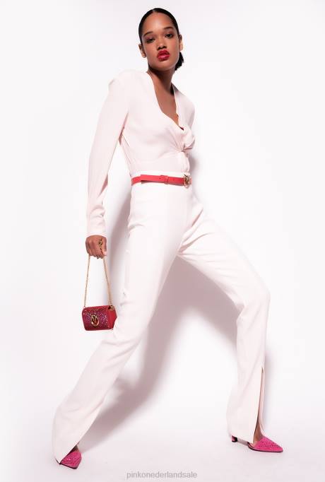 blouses | L488285 zijden blouse met twist detail Pinko perzik parfait roos