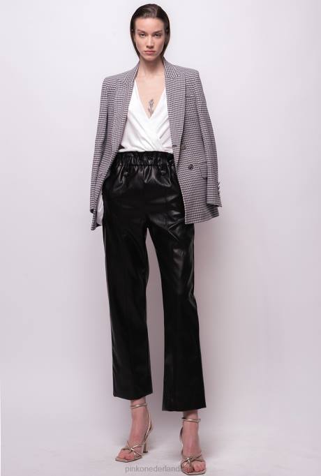 blouses | L488299 bodysuit van zijdemix met overslag aan de voorkant Pinko wolk wit