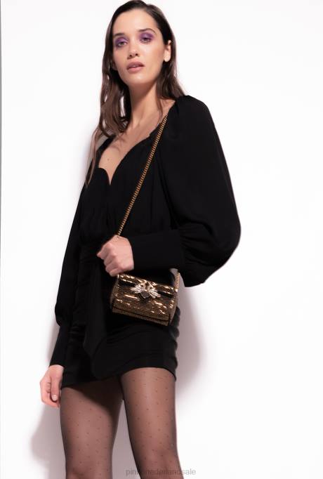 blouses | L488305 blouse met hartvormige hals Pinko limousine zwart