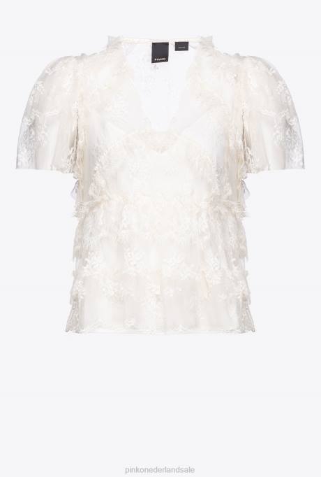 blouses | L488309 kanten blouse Pinko wolk wit