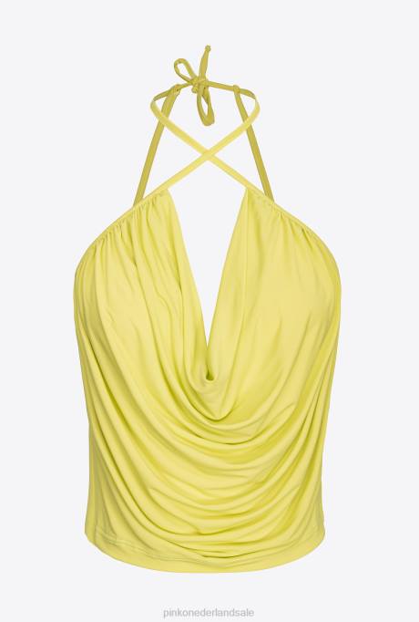 bovenaan | L488318 vloeiend jersey haltertopje Pinko groen - solfatara