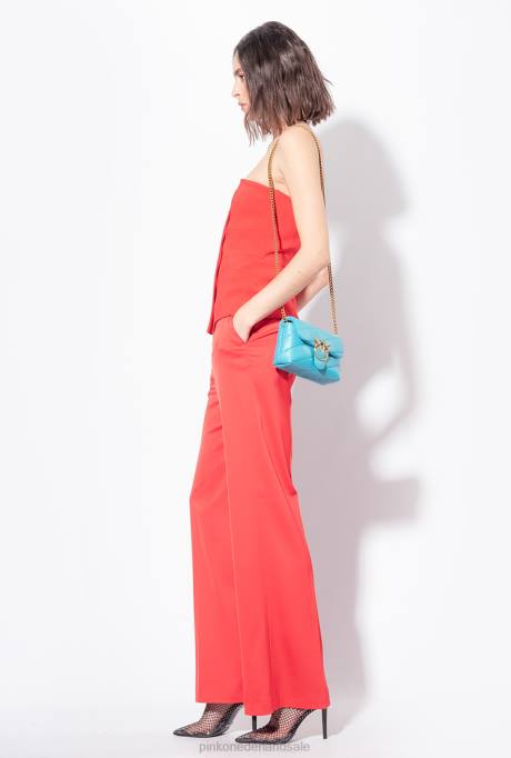 bovenaan | L488333 mouwloze top met knopen Pinko formule1 rood