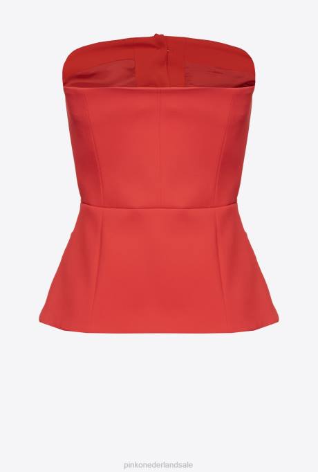 bovenaan | L488333 mouwloze top met knopen Pinko formule1 rood