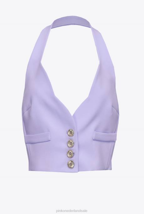 bovenaan | L488335 gilet met halternek Pinko lila - donkere sorbet