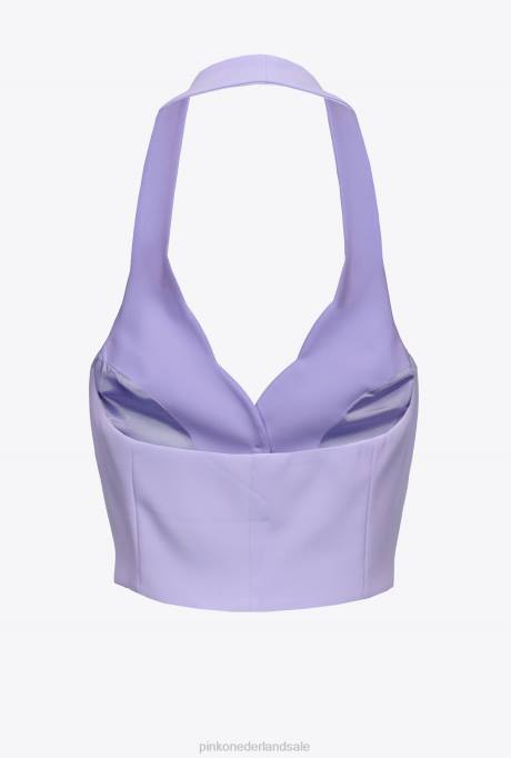 bovenaan | L488335 gilet met halternek Pinko lila - donkere sorbet