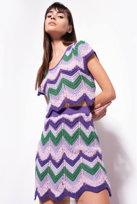 bovenaan | L488340 gehaakt topje Pinko meerdere groen/lila