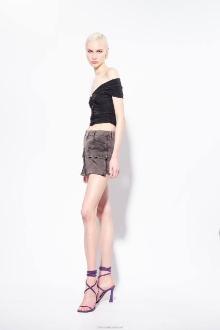 bovenaan | L488348 vloeiende jersey off-shoulder top Pinko limousine zwart