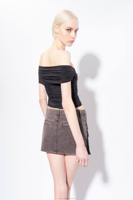 bovenaan | L488348 vloeiende jersey off-shoulder top Pinko limousine zwart