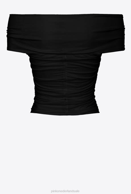 bovenaan | L488348 vloeiende jersey off-shoulder top Pinko limousine zwart