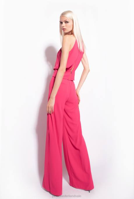 bovenaan | L488356 vloeiende crêpe crop top Pinko frambozen rood