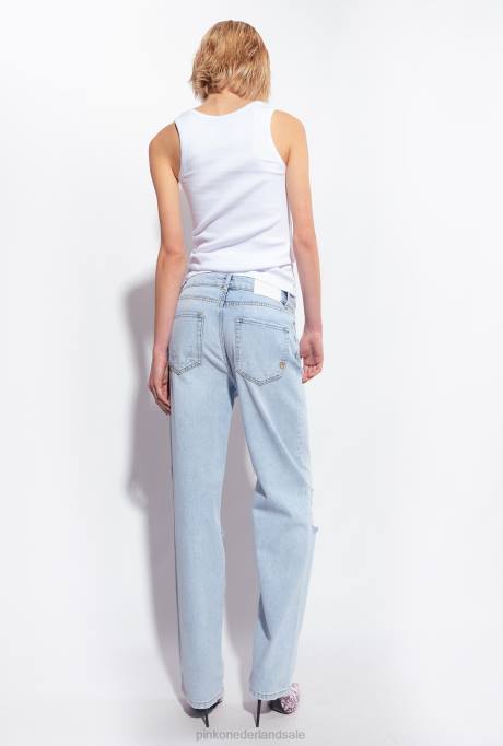 bovenaan | L488374 tanktop met geborduurd liefdesvogeltje Pinko Helder wit