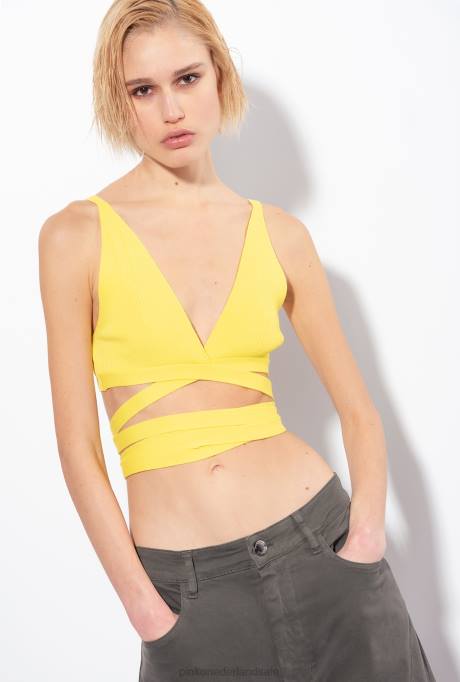 bovenaan | L488377 ribgebreide bralette Pinko groen - solfatara