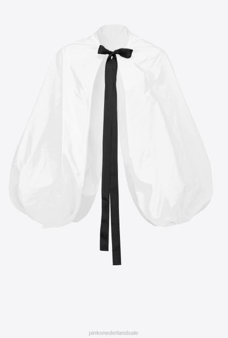 bovenaan | L488383 schouderophalen van tafzijde met ballonmouwen Pinko gebroken wit