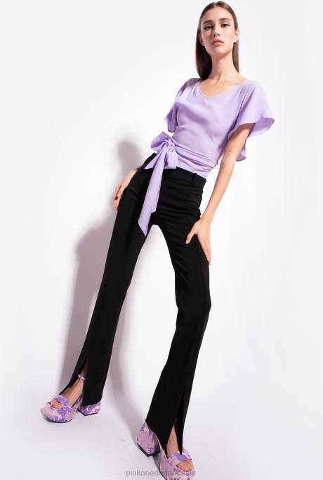 bovenaan | L488406 crêpe marocain top met sjerp Pinko paarse tulp