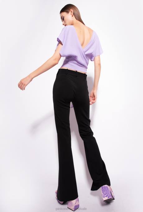 bovenaan | L488406 crêpe marocain top met sjerp Pinko paarse tulp