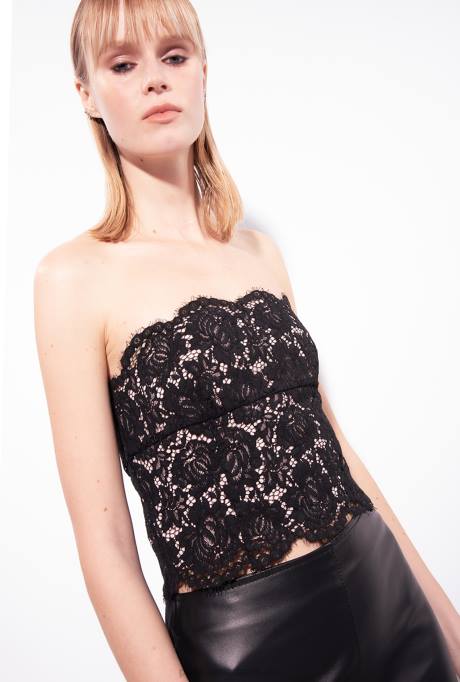 bovenaan | L488434 kanten bustier top Pinko limousine zwart