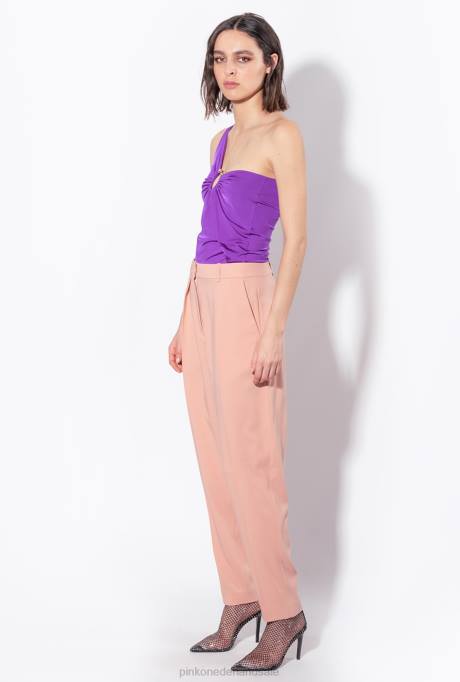 bovenaan | L488463 one-shoulder top met ring Pinko trots paars