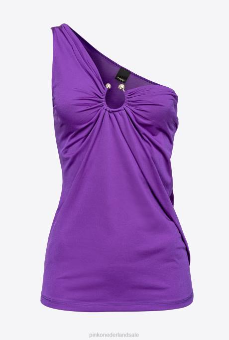 bovenaan | L488463 one-shoulder top met ring Pinko trots paars