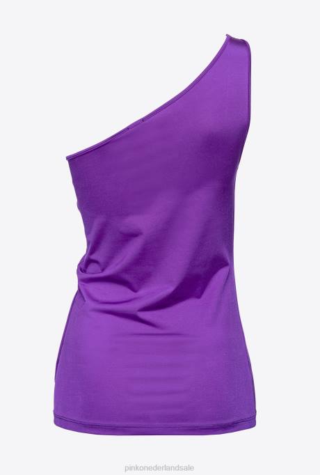 bovenaan | L488463 one-shoulder top met ring Pinko trots paars