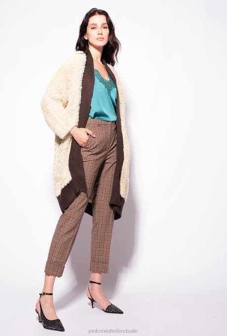 bovenaan | L488480 top van satijn en kant Pinko parasailen groen