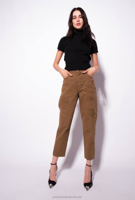 bovenaan | L488484 geribbelde top met korte mouwen Pinko limousine zwart