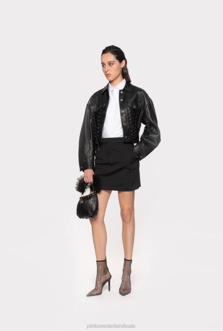 overhemden | L488236 oversized geborduurd overhemd Pinko Helder wit