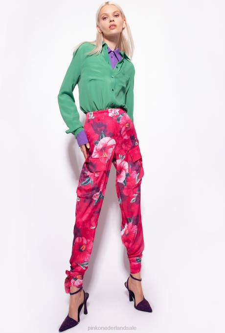 overhemden | L488240 overhemd van zijdemix met borstzakje Pinko amazone