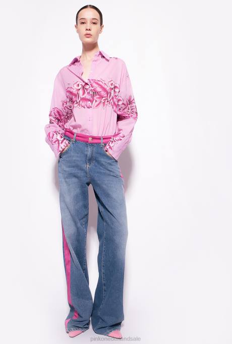 overhemden | L488252 lang overhemd met tropische print Pinko avond regen