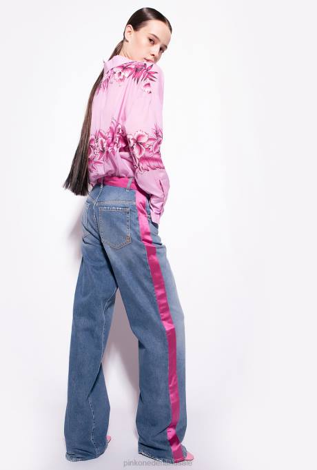 overhemden | L488252 lang overhemd met tropische print Pinko avond regen