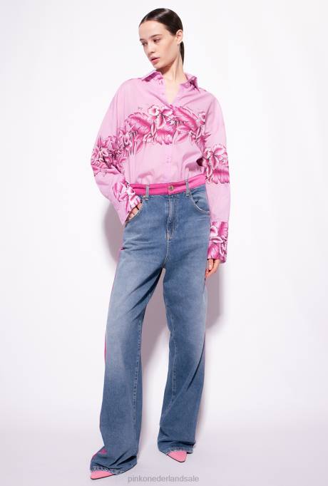 overhemden | L488252 lang overhemd met tropische print Pinko avond regen