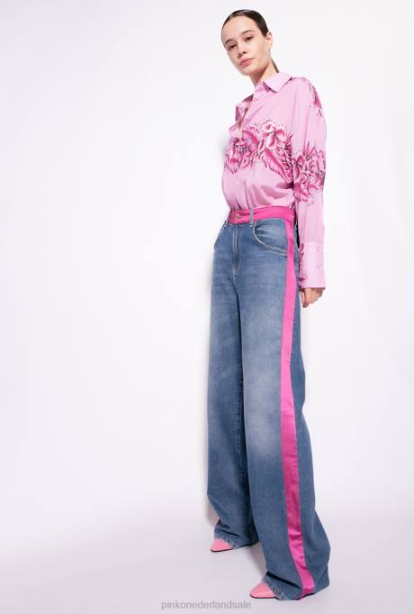 overhemden | L488252 lang overhemd met tropische print Pinko avond regen