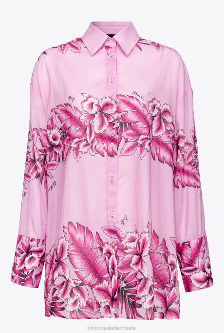overhemden | L488252 lang overhemd met tropische print Pinko avond regen