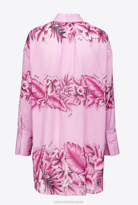overhemden | L488252 lang overhemd met tropische print Pinko avond regen